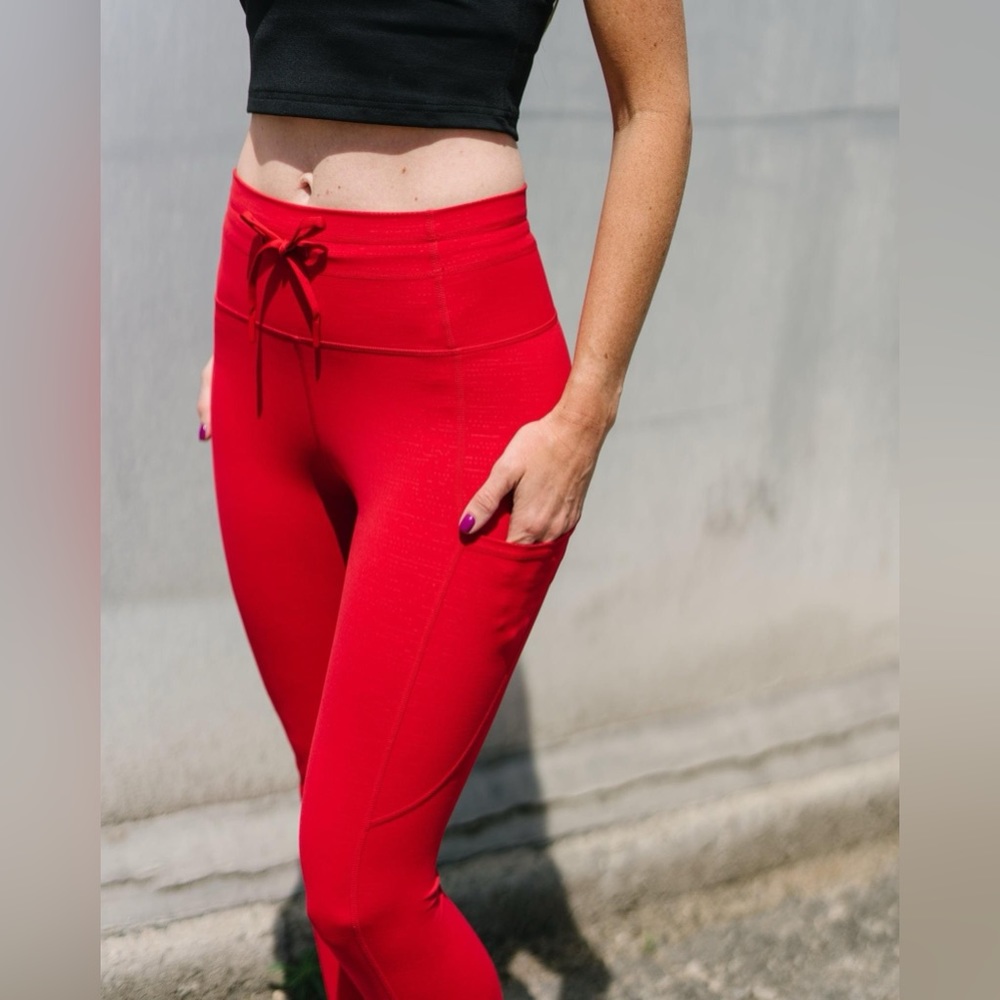 Red Lined Battleship Pocket Drawstring Luxe 7/8 24” (8-10) ZYIA NWT 1987